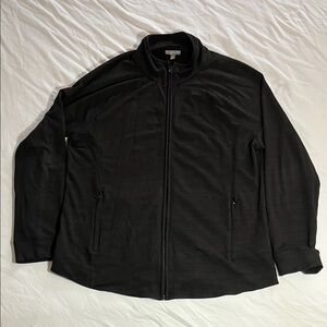 T by Talbots Black Full-Zip Jacket